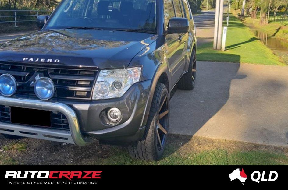 MITSUBISHI PAJERO AVALANCHE MACHINED FACE MATTE BLACK DARK TINT